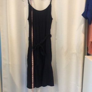 Gap XXL Navy MIDI Cotton Muslin Dress tie waist shady NWT. Adjustable shoulder